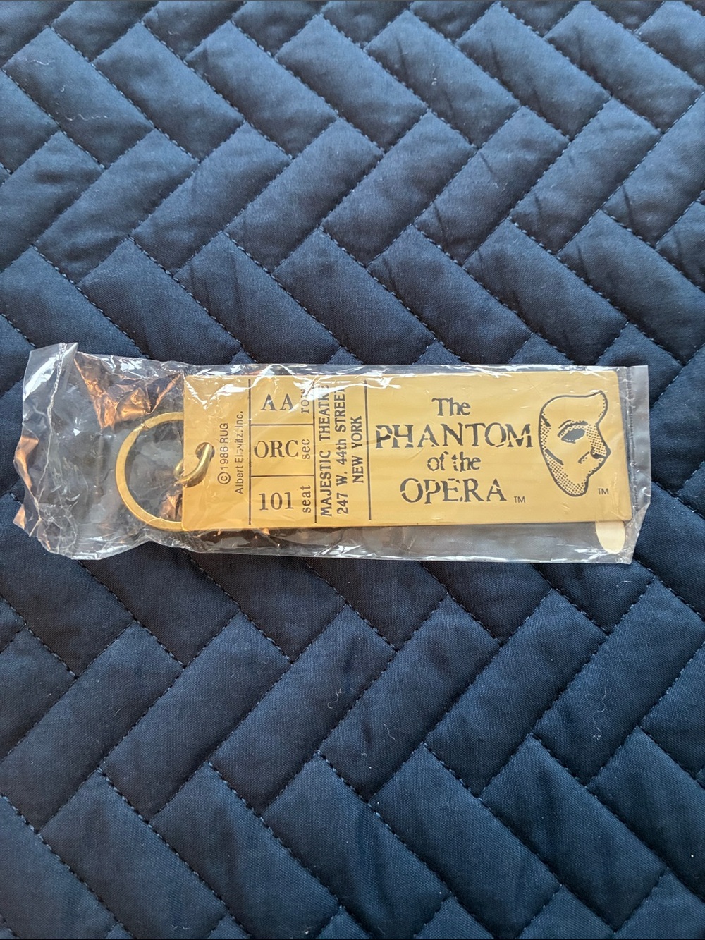 The Phantom of the Opera Brass Keychain - Official Branded Souvenir